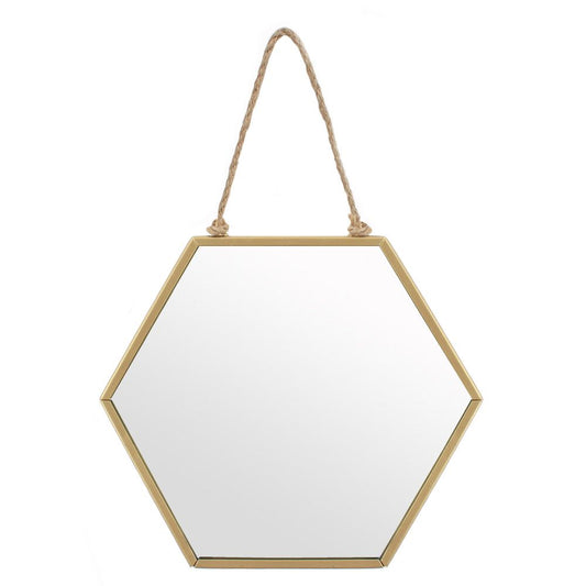 Small Gold Geometric Mirror