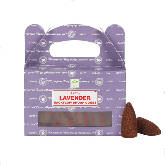 Set of 6 Packets of Satya Lavender Backflow Dhoop Cones