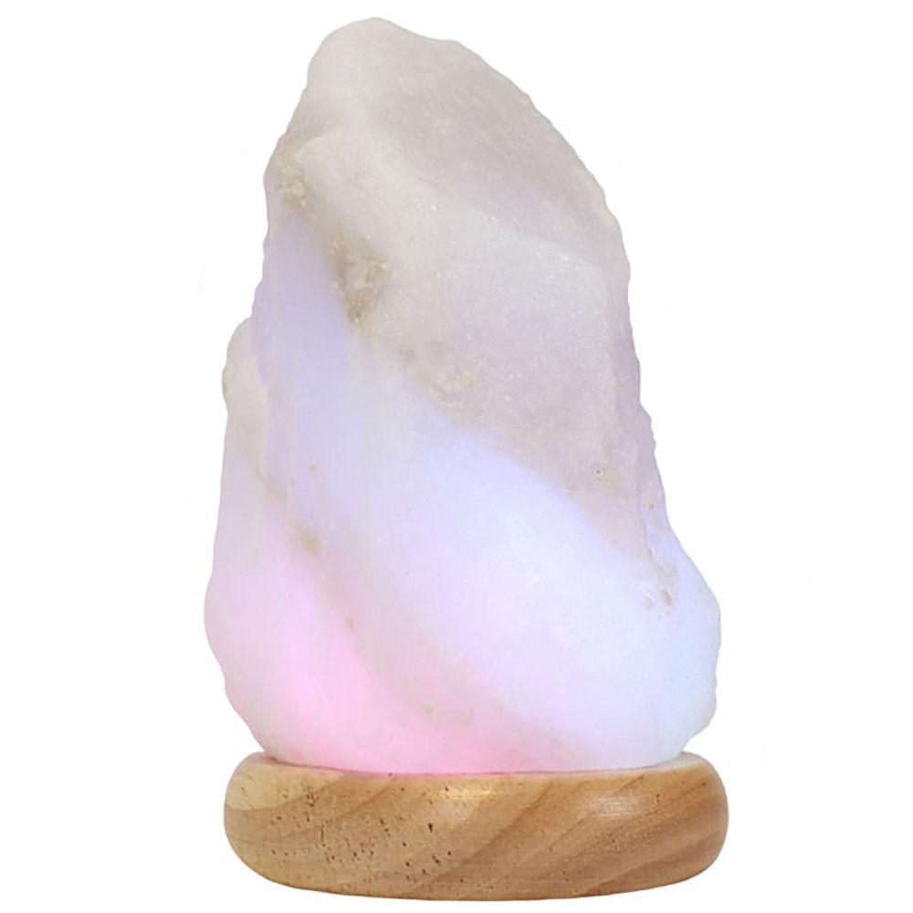 Large White USB Colour Changing Salt Lamp