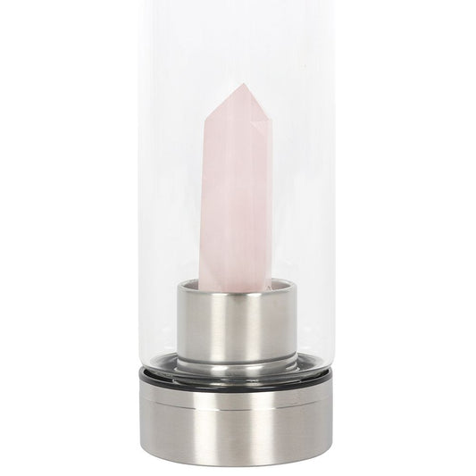 Rose Quartz Purifying Glass Water Bottle