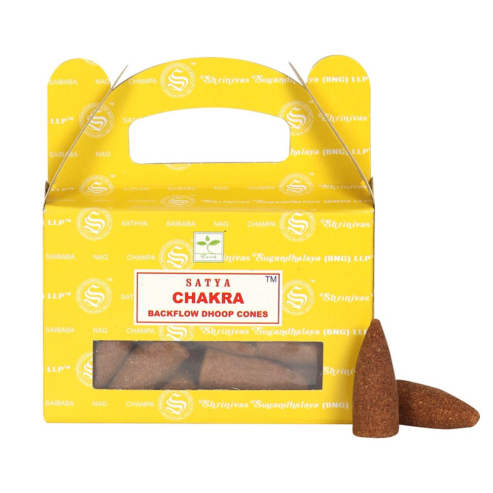 Set of 6 Packets of Chakra Backflow Dhoop Cones by Satya