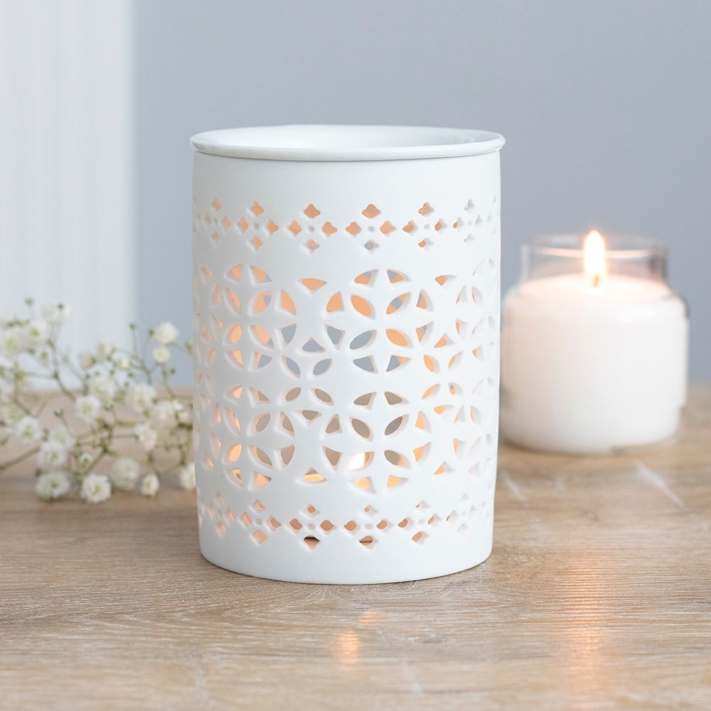 White Matte Cut Out Oil Burner