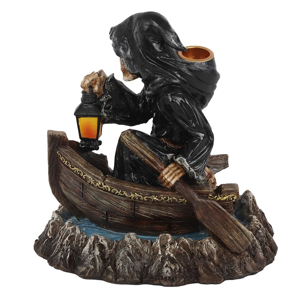 Grim Reaper Boat Backflow Incense Burner