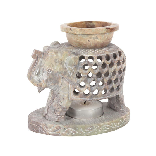 Upward Elephant Soapstone Oil Burner