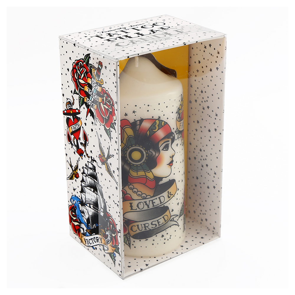 14cm Tattoo Pillar Candle