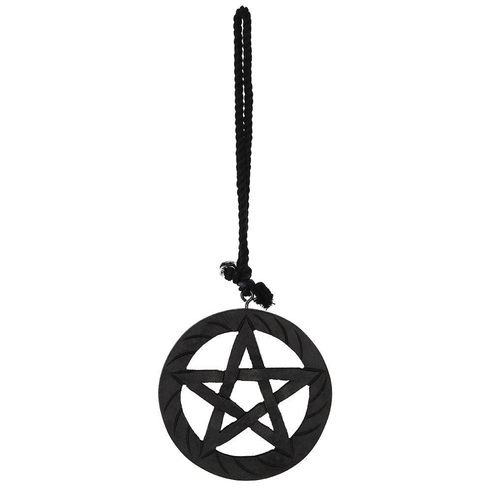 Black Wooden Hanging Pentagram