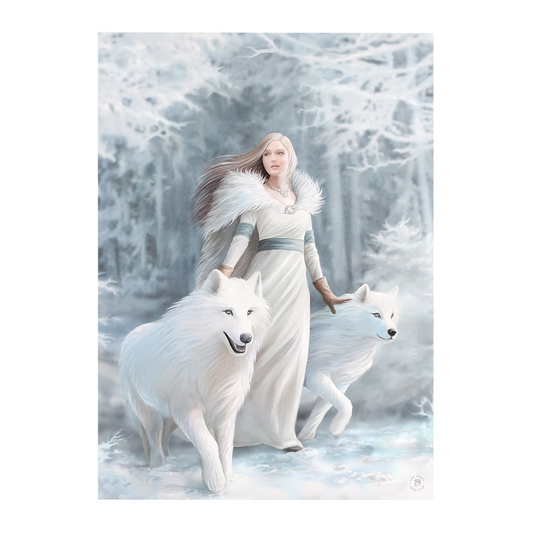 50x70cm Winter Guardians Canvas Plaque by Anne Stokes