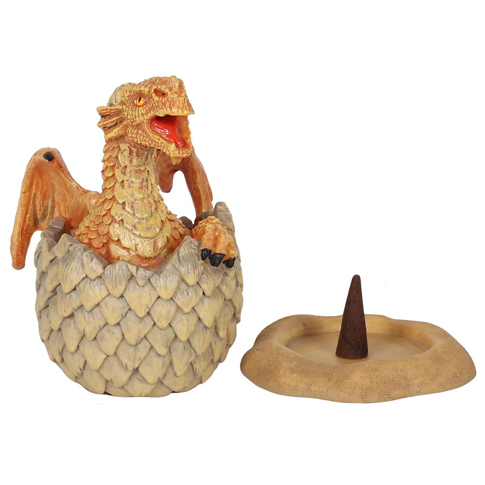 Yellow Hatching Dragon Incense Cone Burner