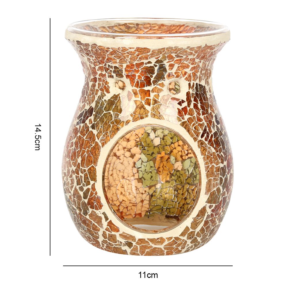 Large Brown Crackle Oil Burner