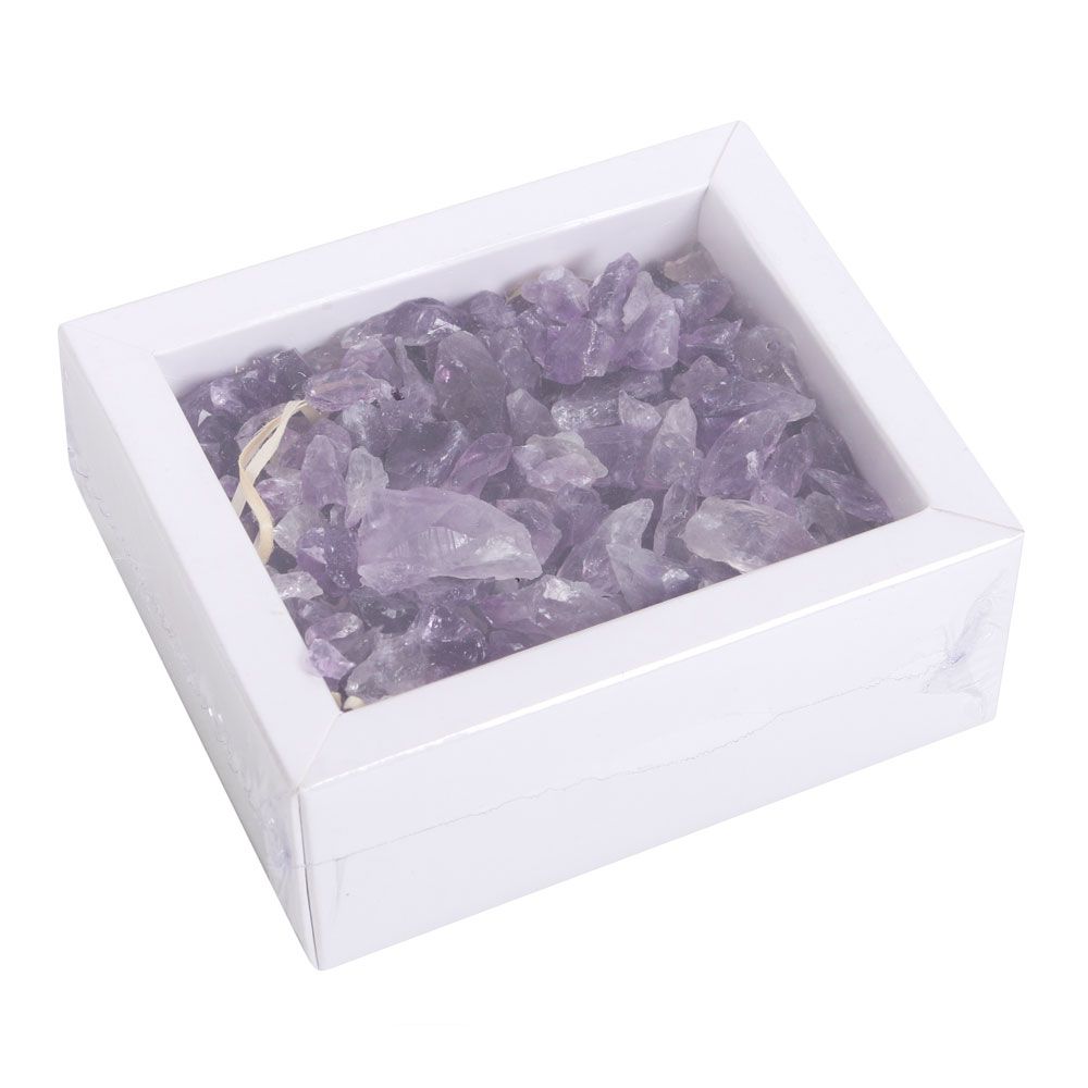 Box Of Clear Amenthyst  Rough Crystal Chips