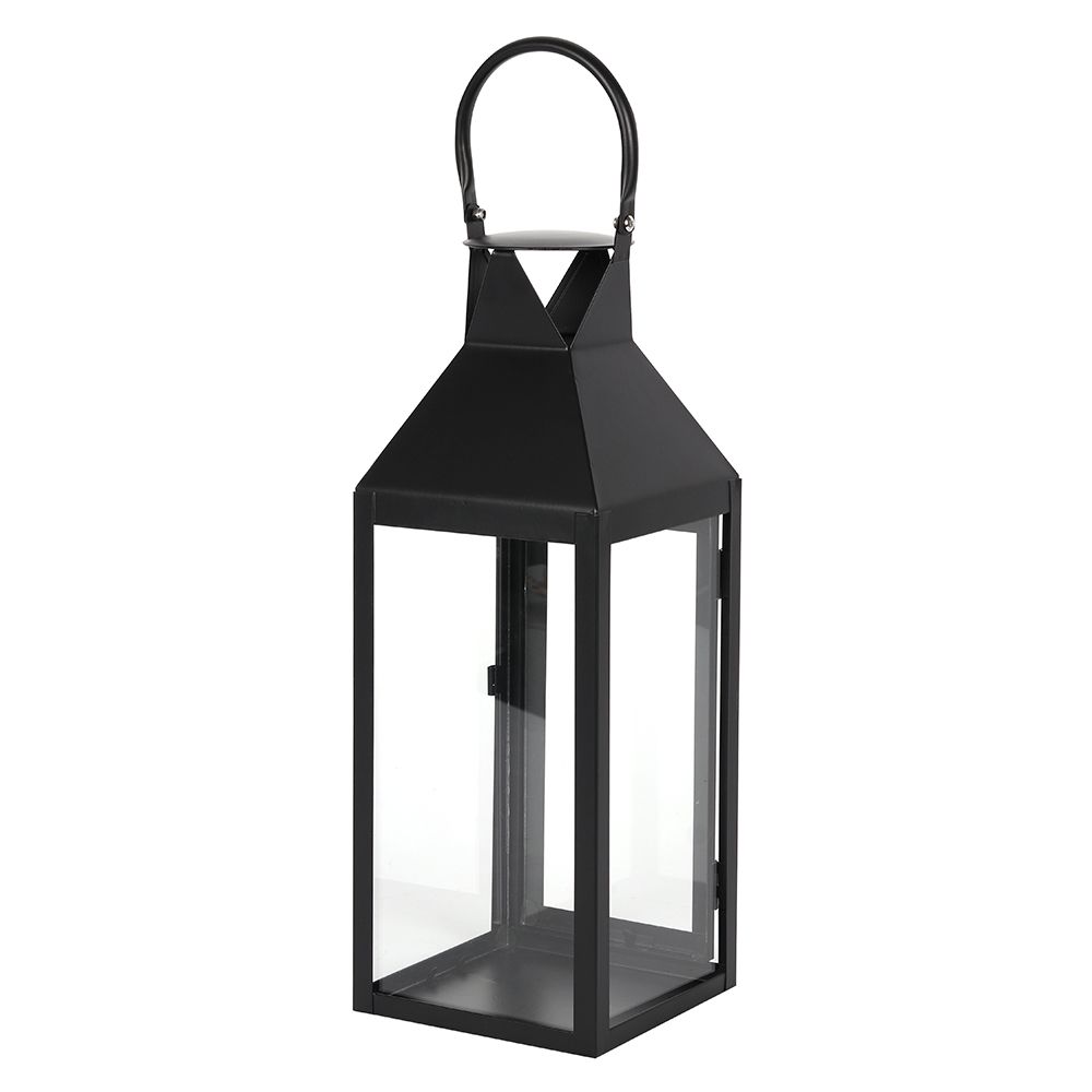 Large Matte Black Lantern